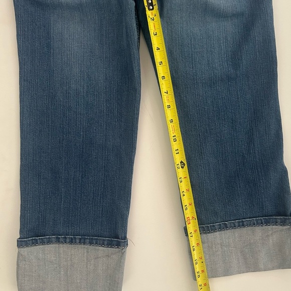 Candies Denim Cuffed Capri Jeans Dark Blue Cropped Stretch Mid Rise Size 11 - Picture 14 of 14